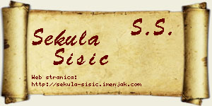 Sekula Šišić vizit kartica